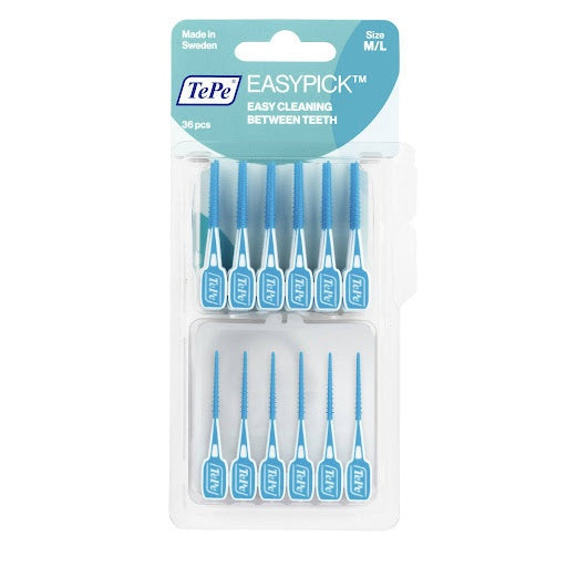 TePe Easypick interdental brushes with silicone coating in travel case for easy teeth cleaning size M/L