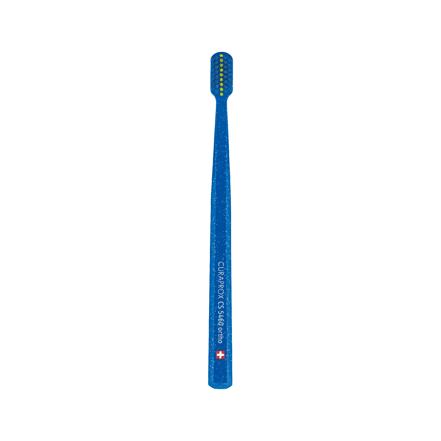 Curaprox CS 5460 orthodontic toothbrush with ultra-soft bristles and V-trim shape for braces care.