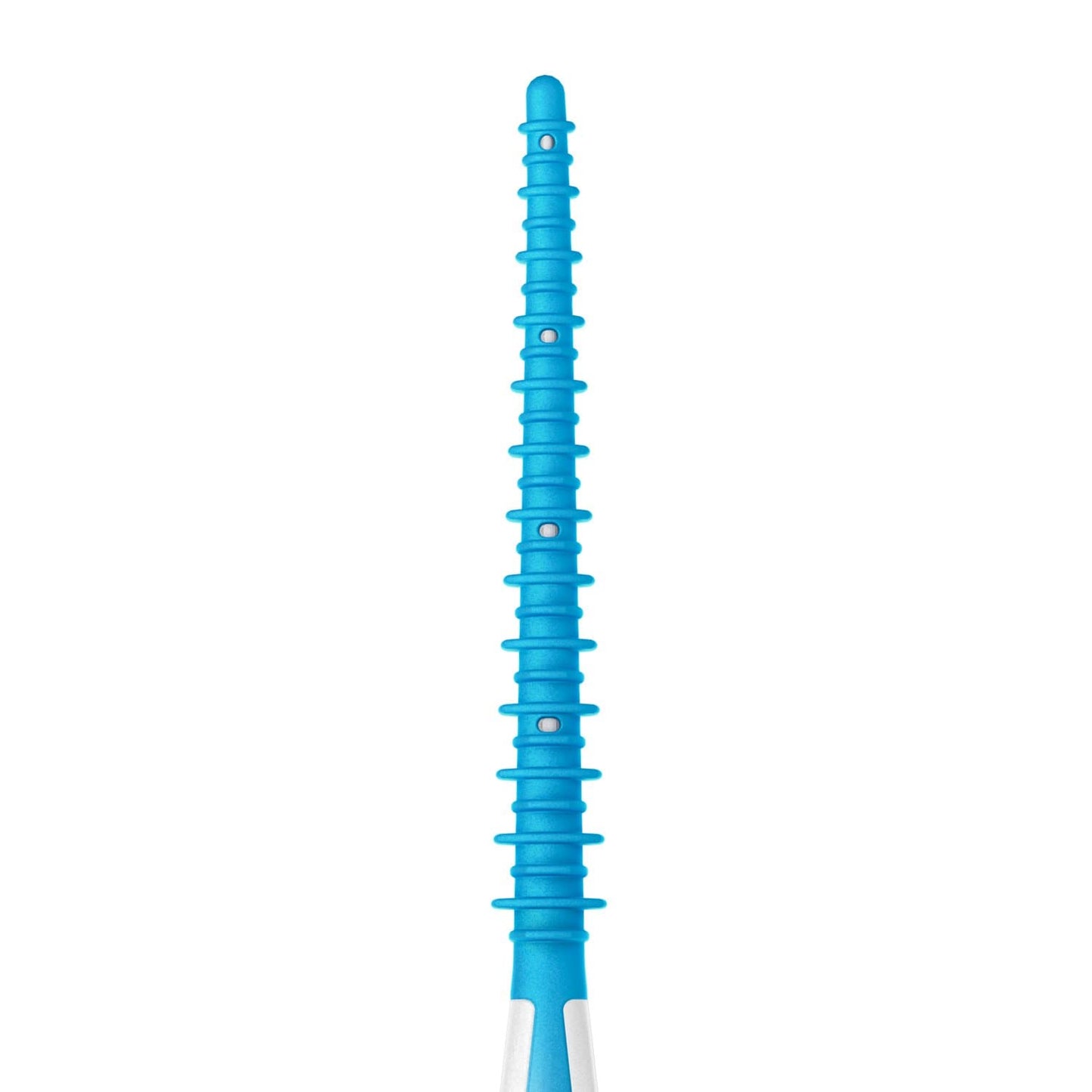 Blue TePe EasyPick interdental brush with silicone coating for comfortable teeth cleaning between braces and implants