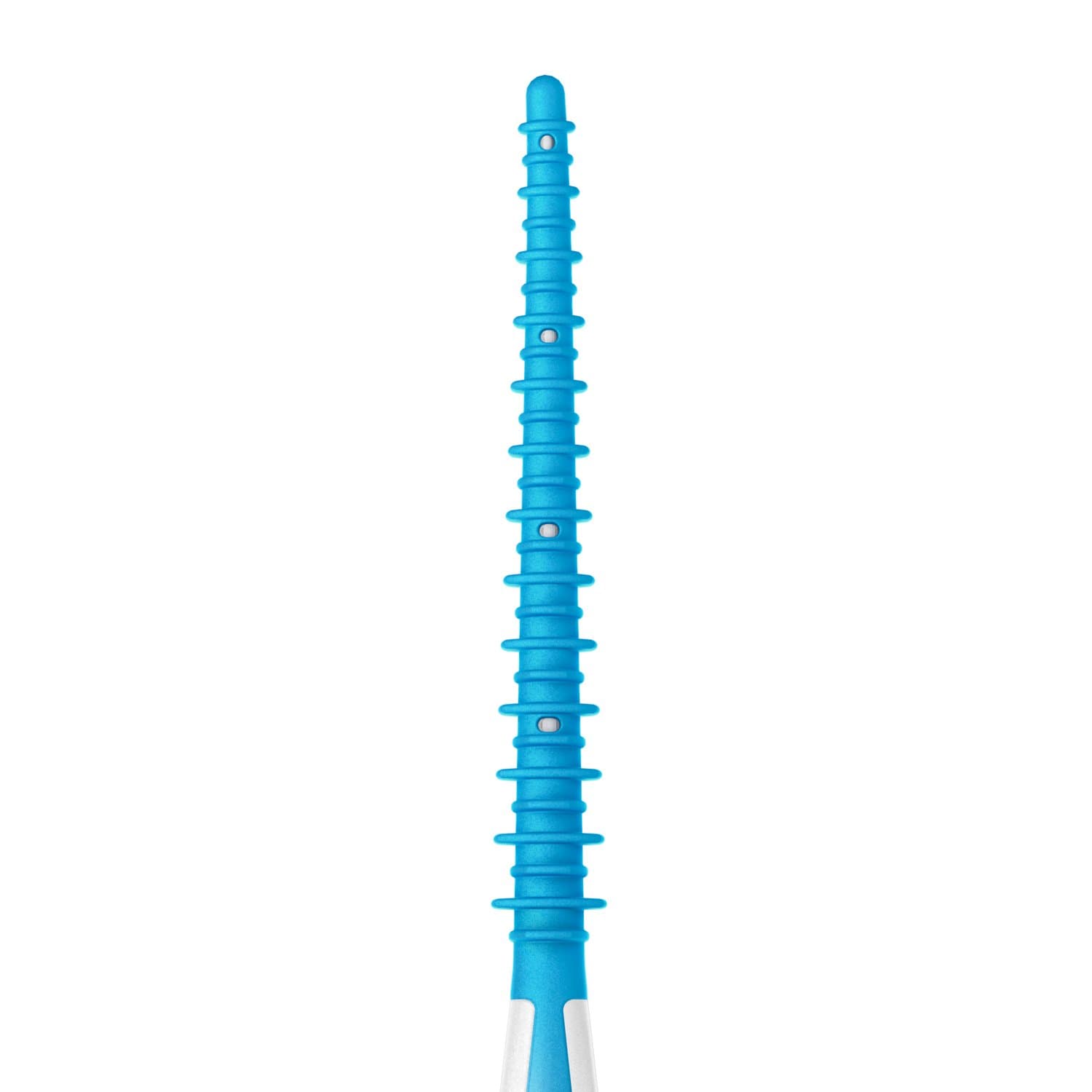 Blue TePe EasyPick interdental brush with silicone coating for comfortable teeth cleaning between braces and implants
