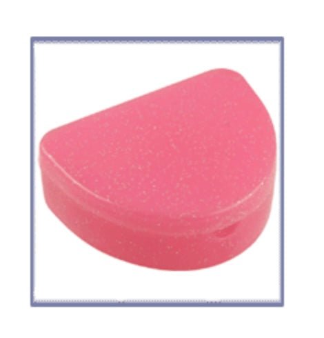 Compact pink retainer box with hinged snap-fit lid and air holes for hygiene