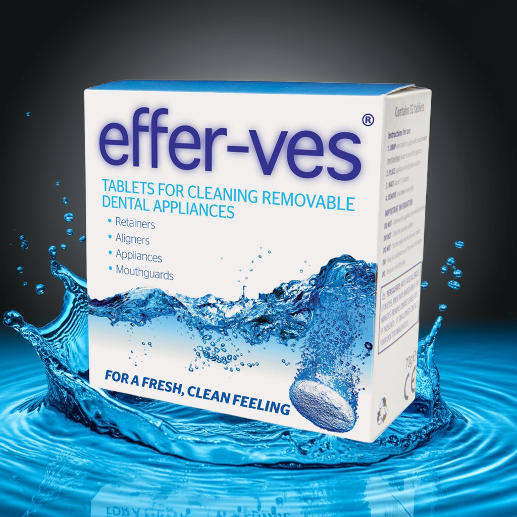 Effer-ves Appliance Cleaning Tablets for removable dental appliances with fresh cleaning effect