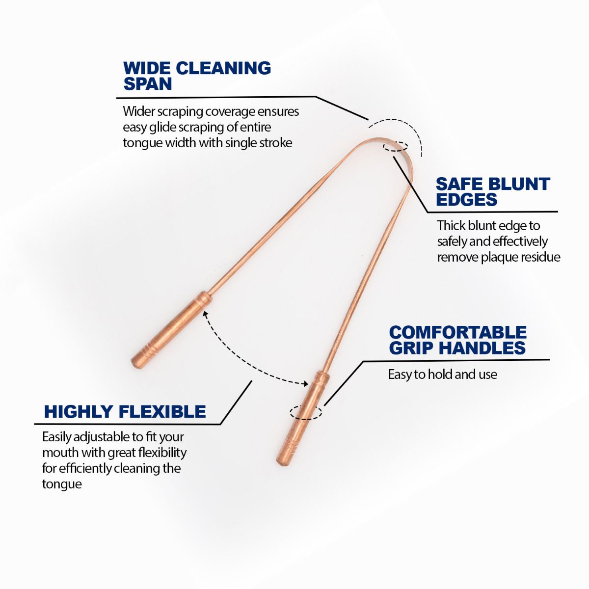 Ayurvedic Copper Tongue Cleaner with Carry Bag