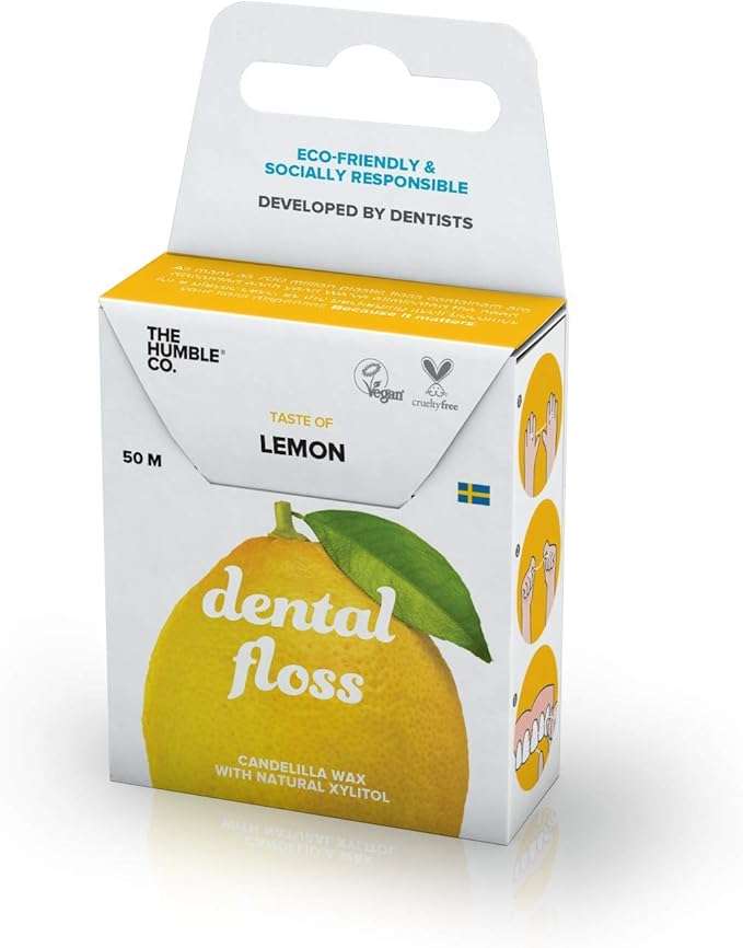 Humble Natural Dental Floss 50 metres lemon flavor eco-friendly recyclable packaging