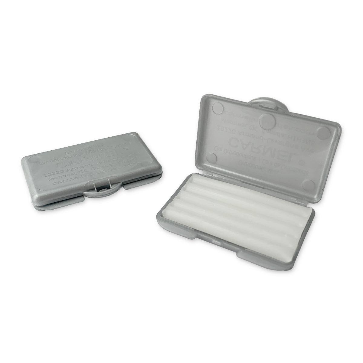 Patient Relief Orthodontic Wax in gray case for protecting mouth from braces irritation and pain relief