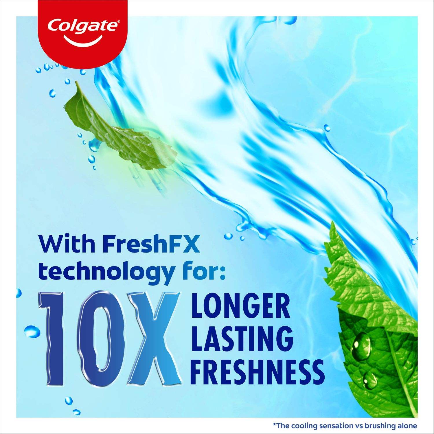 Colgate Plax Cool Mint mouthwash with FreshFX technology for 10X long-lasting freshness and a cooling mint flavor
