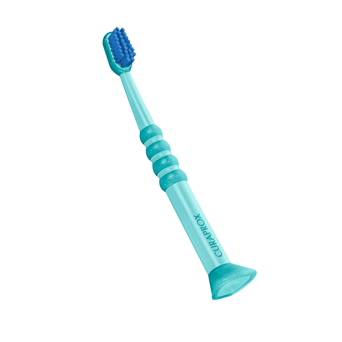 Curaprox Baby Toothbrush 0-4 years with soft fine filaments and anti-slip handle in blue