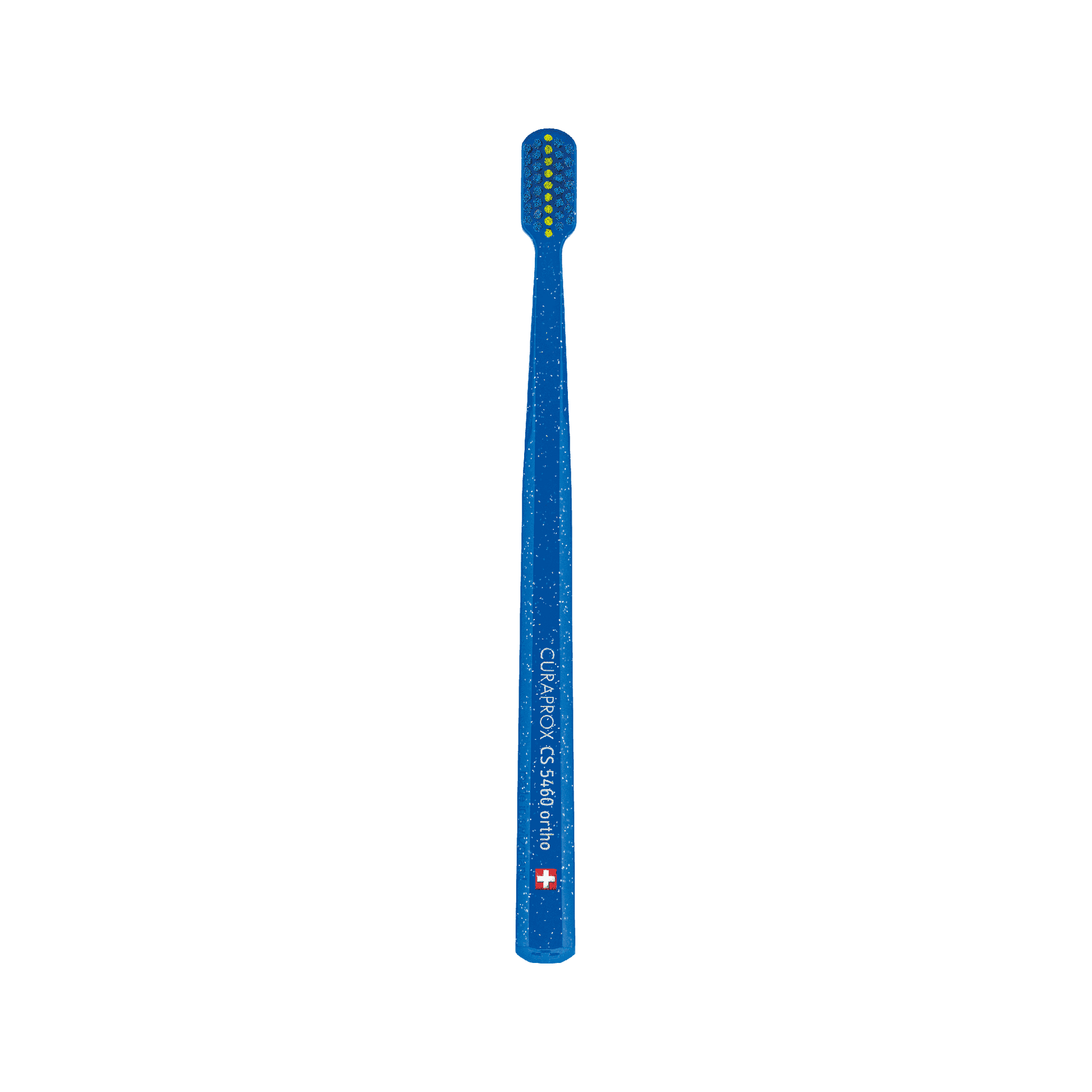 Curaprox CS 5460 orthodontic toothbrush with ultra-soft bristles and V-trim shape for braces care.
