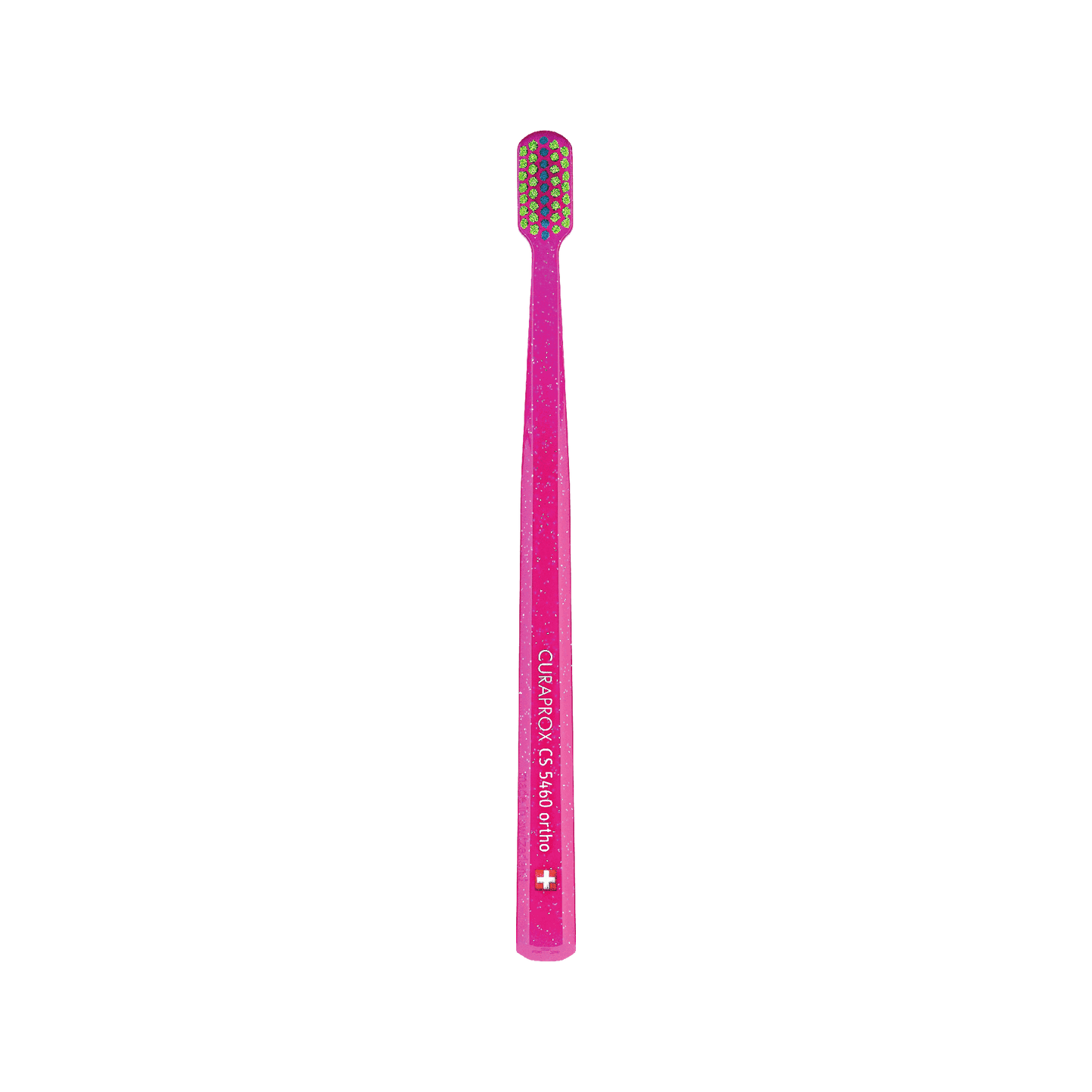 Curaprox CS 5460 ultra-soft orthodontic toothbrush with compact head and dense bristles for braces care.